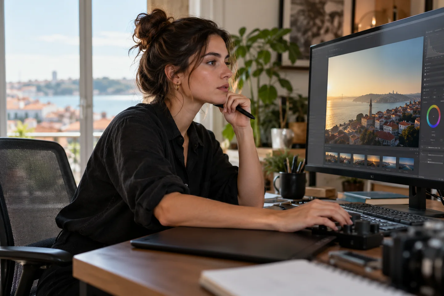 Edição de uma sequência num computador